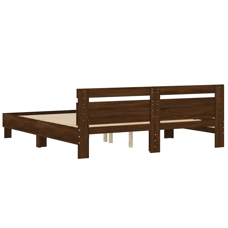 Cadre de lit sans matelas chêne marron 200x200 cm - 7