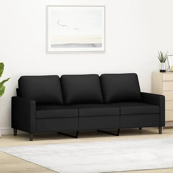 Canapé à 3 places Noir 180 cm Velours