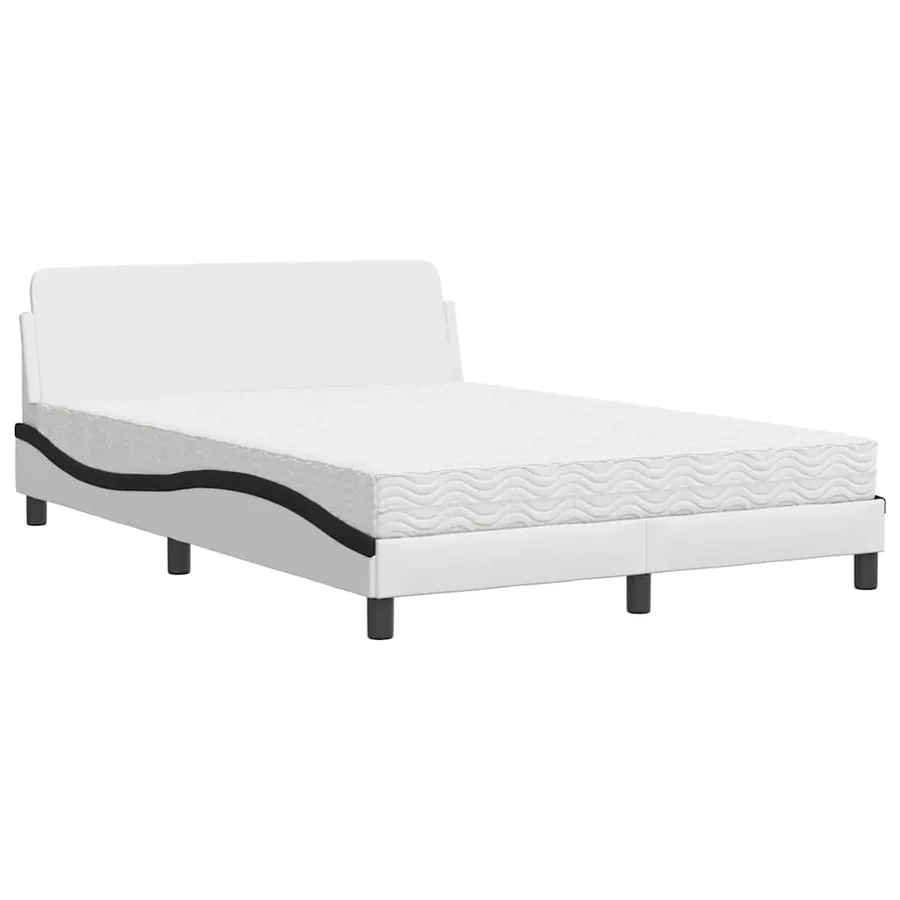 Lit avec matelas Dover blanc et noir 140x200 cm similicuir - 2