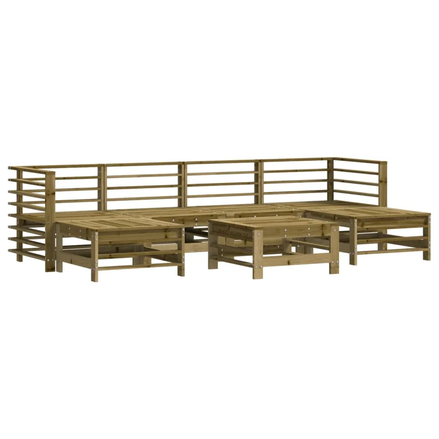 Salon de jardin 7 pcs bois de pin imprégné - 2