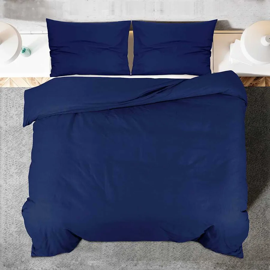 Ensemble de housse de couette Bleu marine 240x220 cm Coton - 5