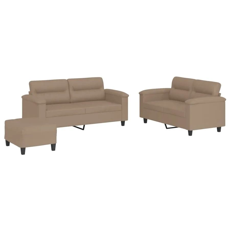 Ensemble de canapés 3 pcs avec coussins Cappuccino Similicuir - 2