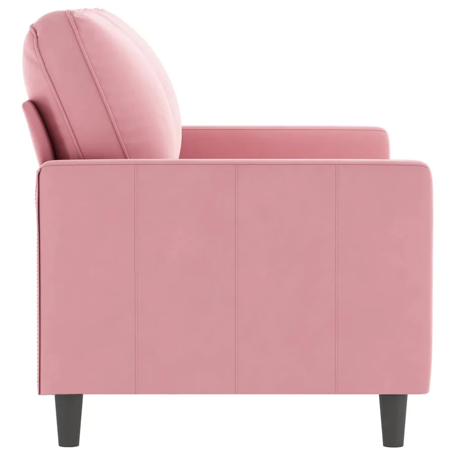 Canapé à 2 places Rose 120 cm Velours - 4