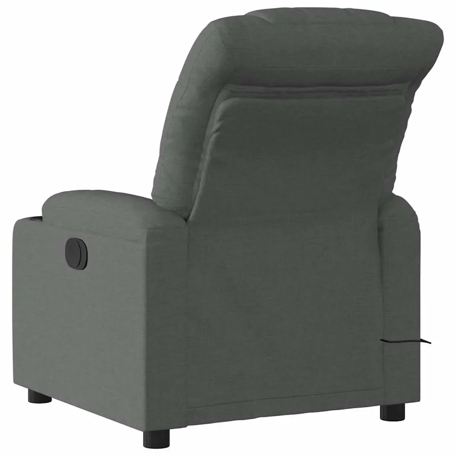 Fauteuil inclinable de massage gris foncé tissu - 4