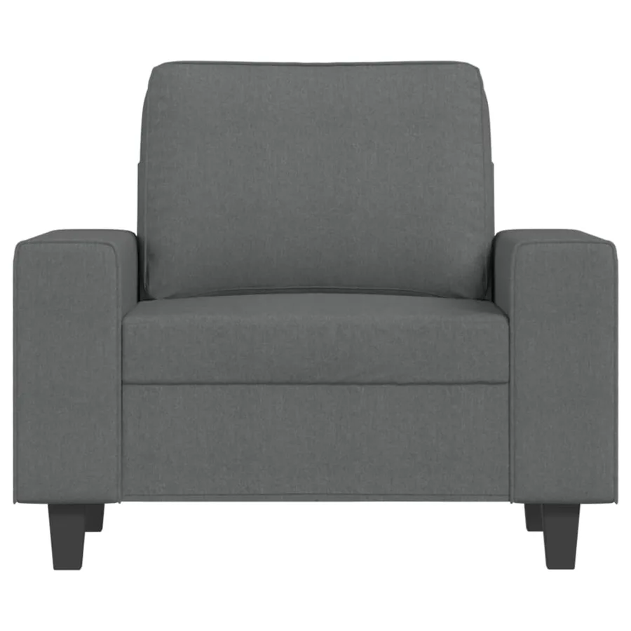 Fauteuil avec repose-pied Gris foncé 60 cm Tissu - 4