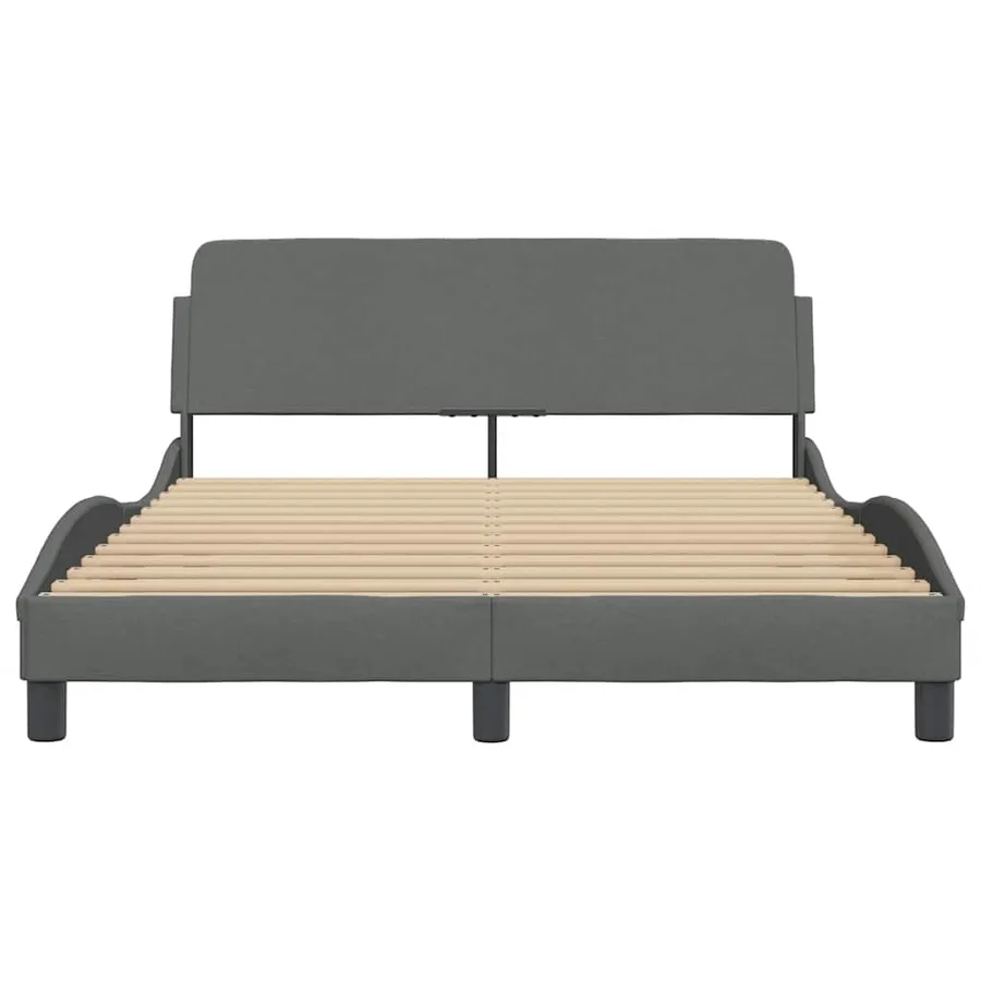 Cadre de lit Dover gris foncé 140x200 cm tissu - 4