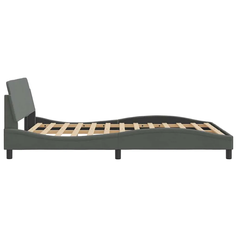 Cadre de lit Dover gris foncé 140x200 cm tissu - 5