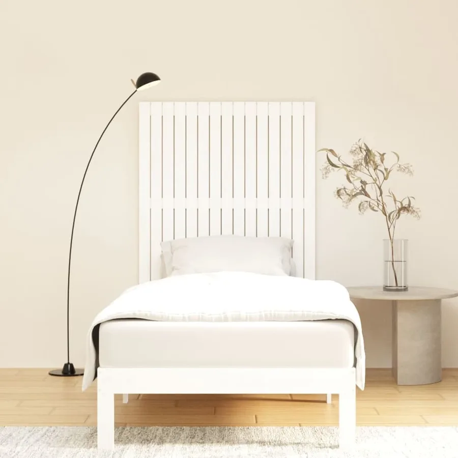 Tête de lit murale Blanc 95,5x3x110 cm Bois massif de pin - 3