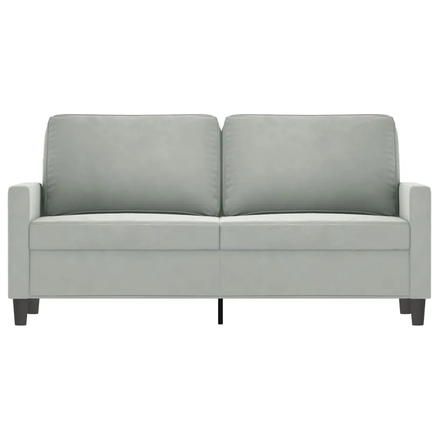 Canapé à 2 places Gris clair 140 cm Velours - 3