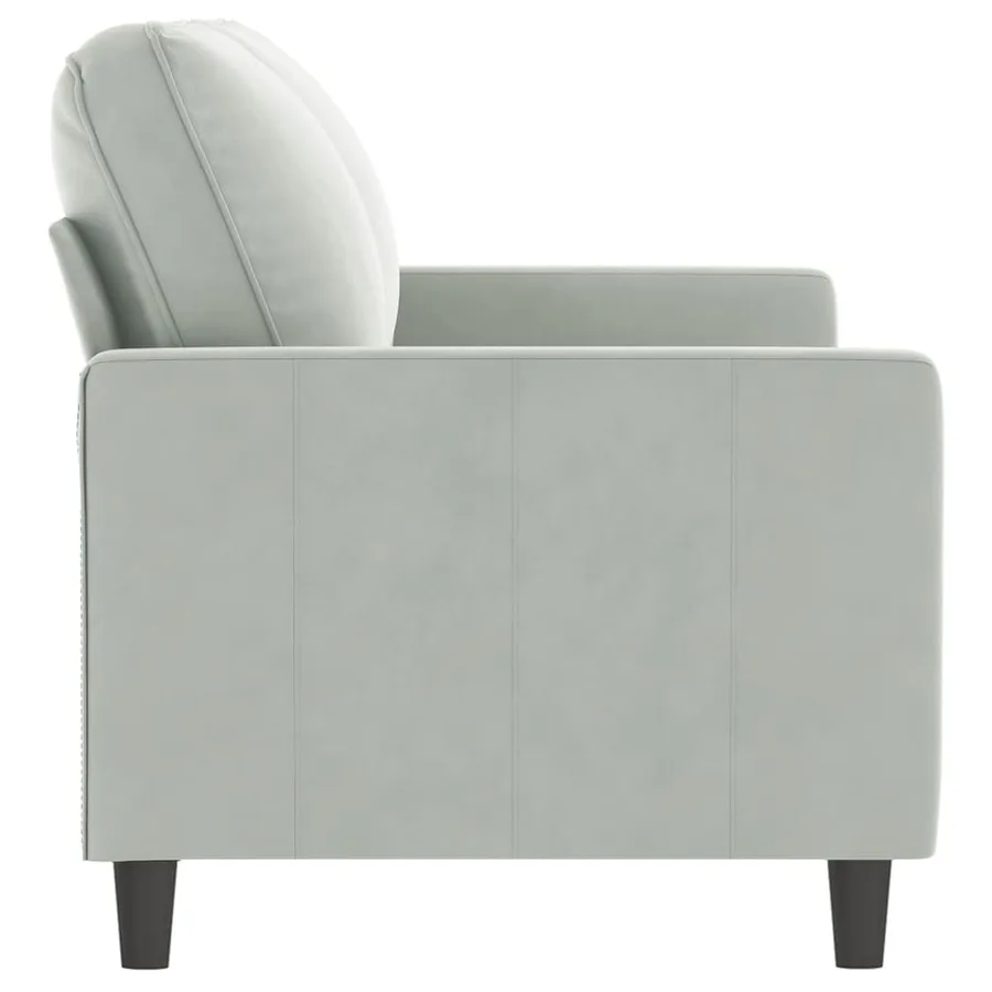 Canapé à 2 places Gris clair 140 cm Velours - 4