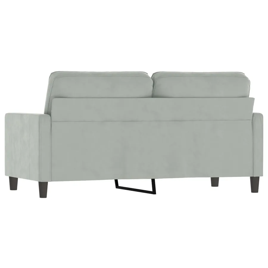 Canapé à 2 places Gris clair 140 cm Velours - 5