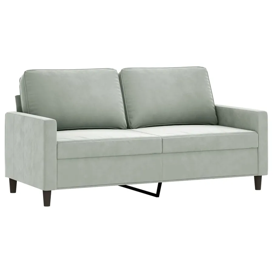 Ensemble de canapés 3 pcs avec coussins Gris clair Velours - 4