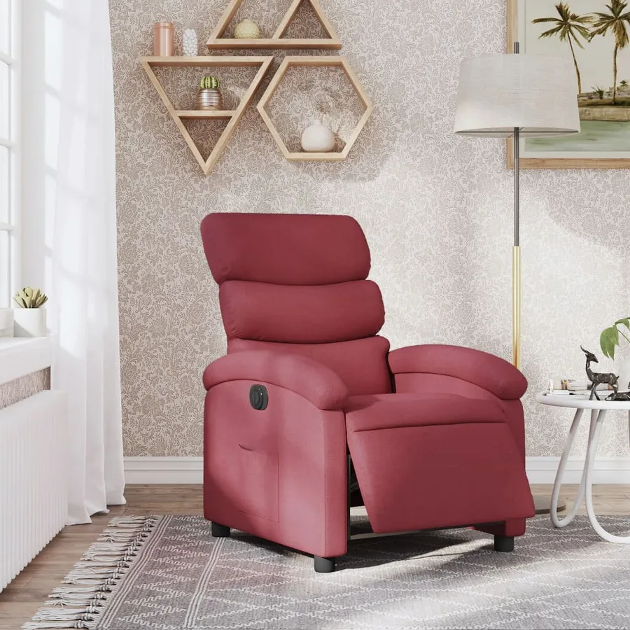 Fauteuil inclinable électrique Rouge bordeaux Tissu - 16