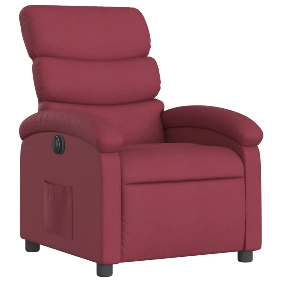 Fauteuil inclinable électrique Rouge bordeaux Tissu - 4