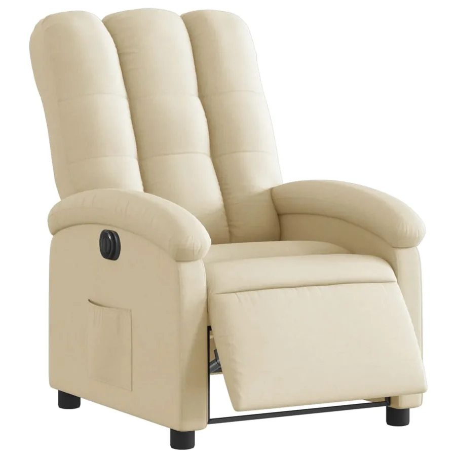 Fauteuil inclinable électrique Crème Tissu - 3