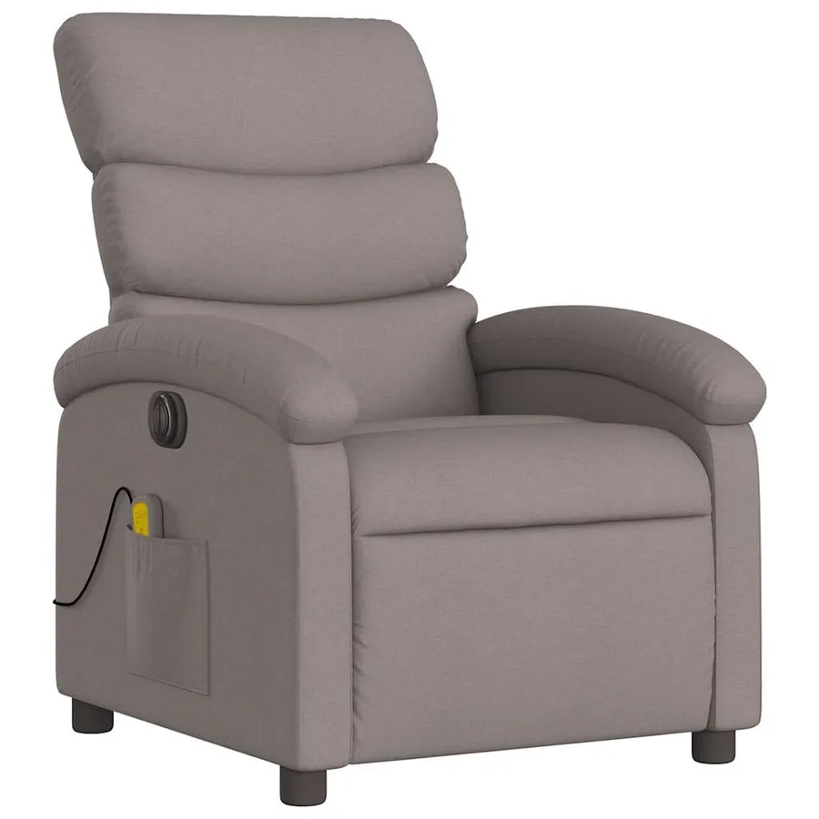 Fauteuil de massage inclinable électrique Taupe Tissu - 4