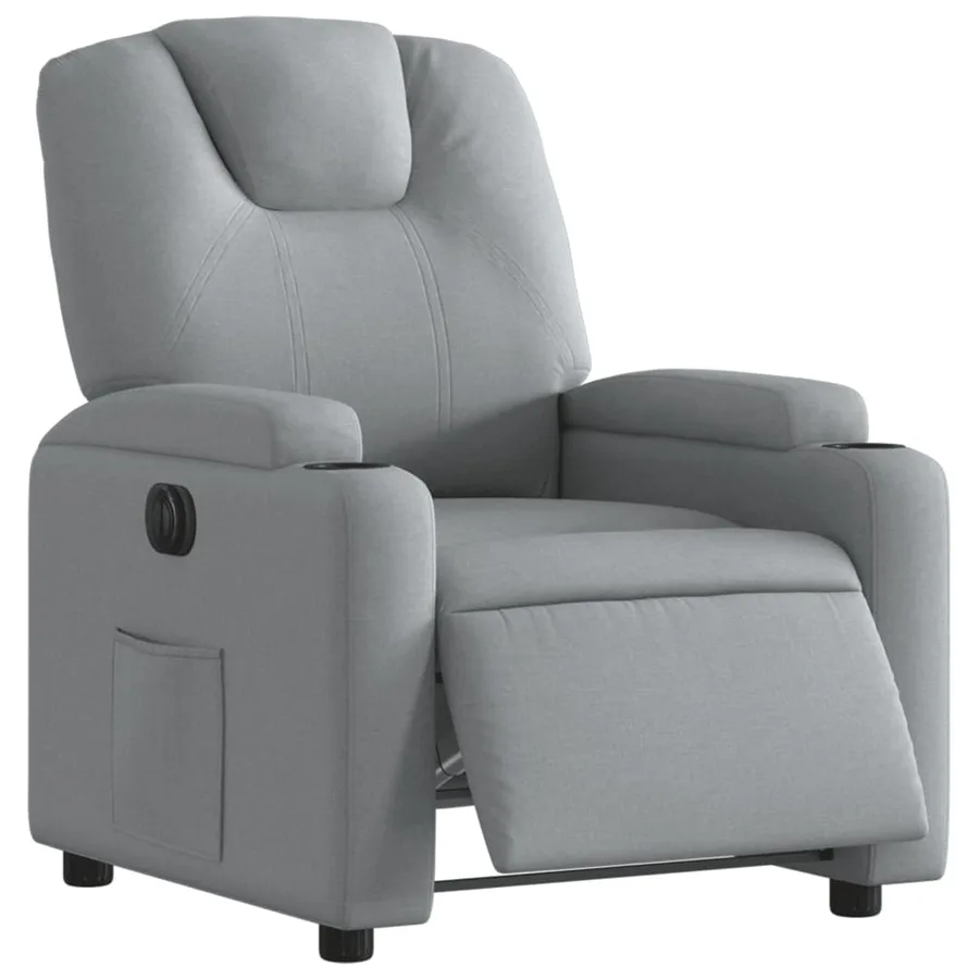 Fauteuil inclinable électrique Gris clair Tissu - 3