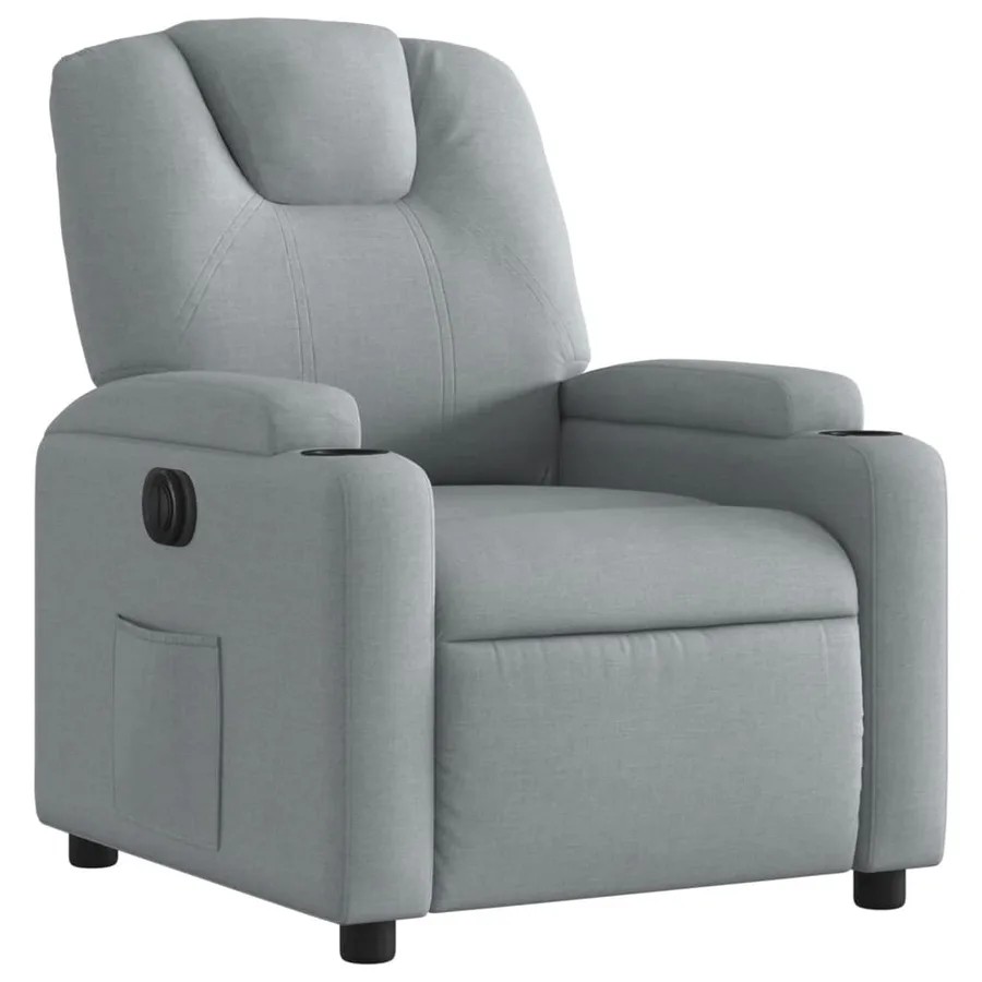 Fauteuil inclinable électrique Gris clair Tissu - 4