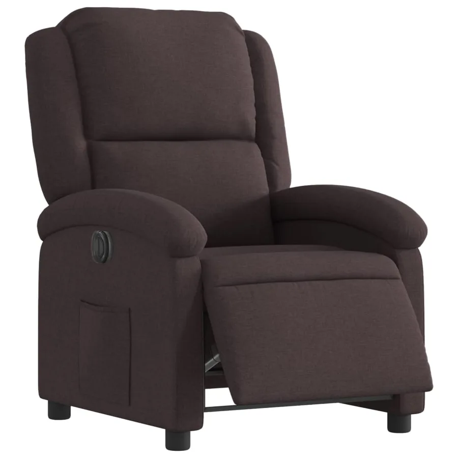 Fauteuil inclinable électrique Marron foncé Tissu - 3