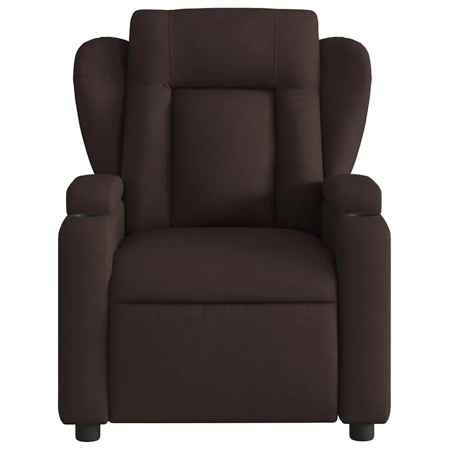 Fauteuil de massage inclinable électrique Marron foncé Tissu - 9