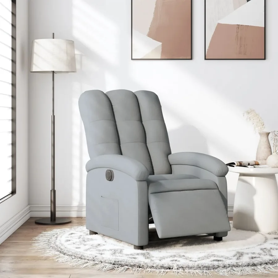 Fauteuil inclinable électrique Gris clair Tissu - 15