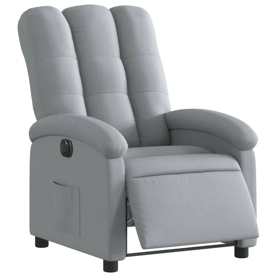 Fauteuil inclinable électrique Gris clair Tissu - 3