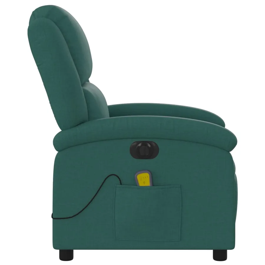 Fauteuil de massage inclinable électrique Vert foncé Tissu - 10