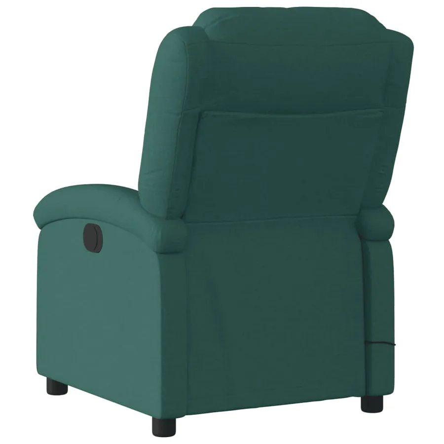 Fauteuil de massage inclinable électrique Vert foncé Tissu - 5