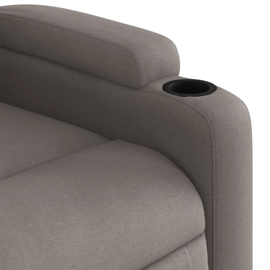 Fauteuil de massage inclinable électrique Taupe Tissu - 11