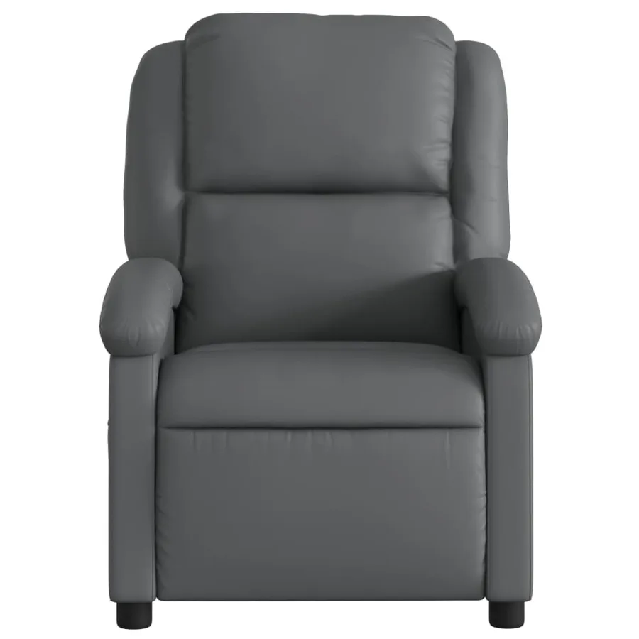 Fauteuil de massage inclinable électrique gris similicuir - 9