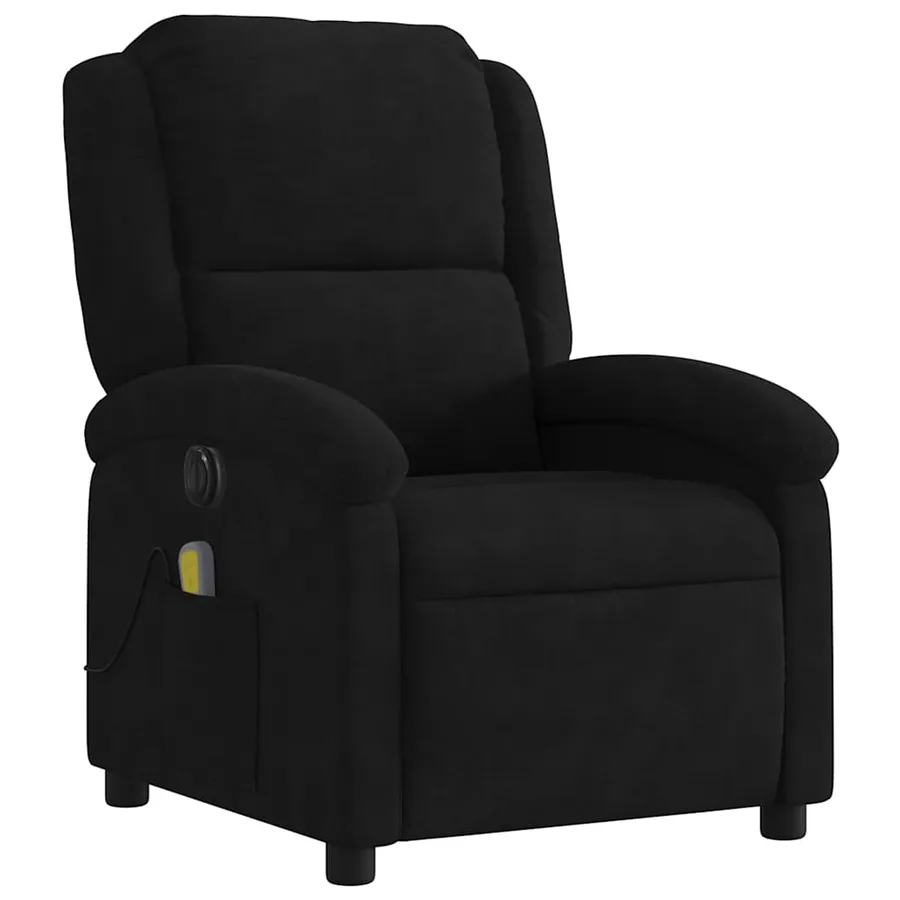 Fauteuil inclinable de massage électrique noir velours - 4
