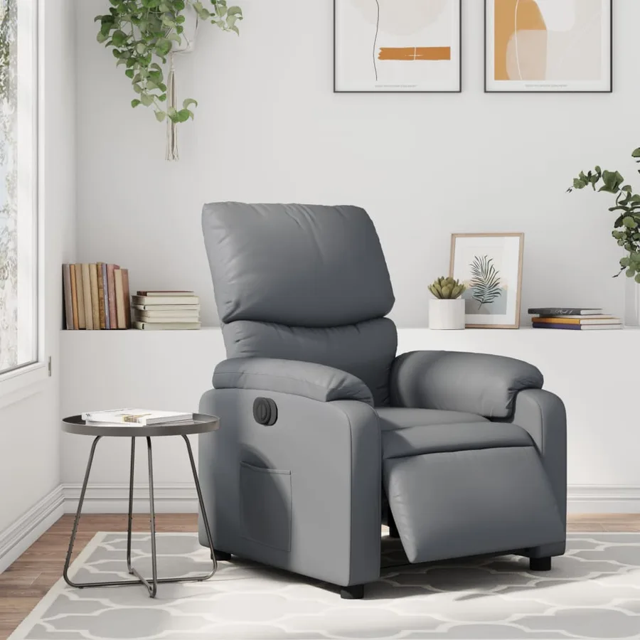 Fauteuil inclinable électrique Gris Similicuir - 15