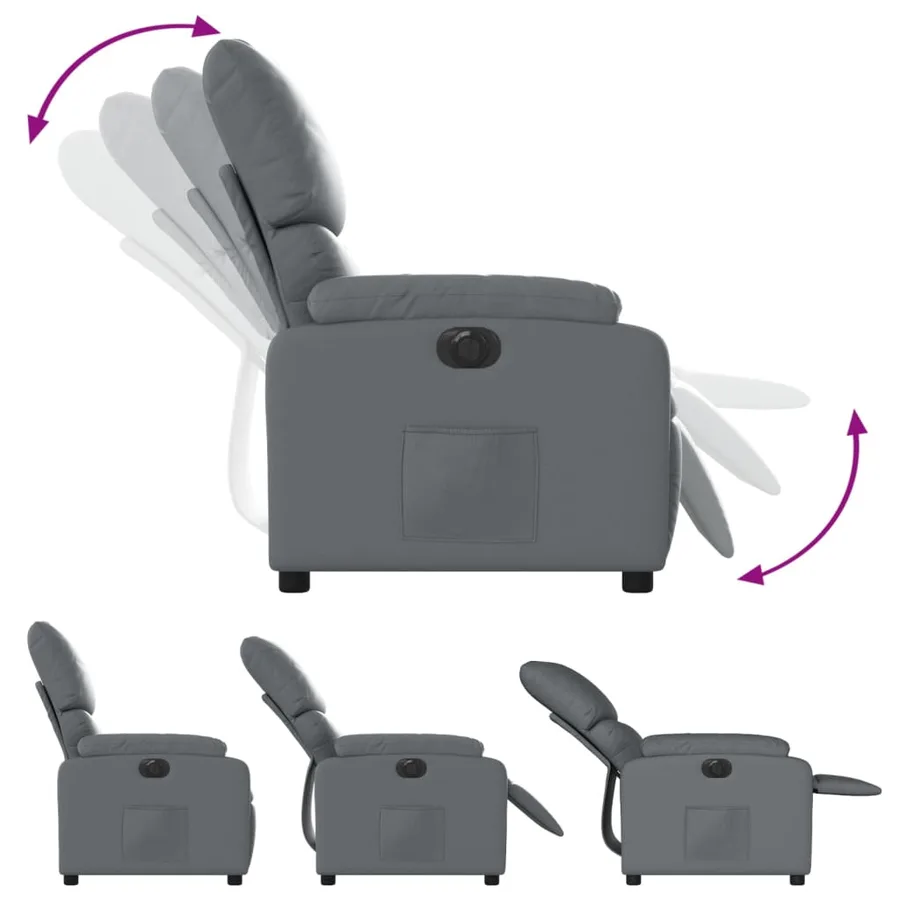 Fauteuil inclinable électrique Gris Similicuir - 7