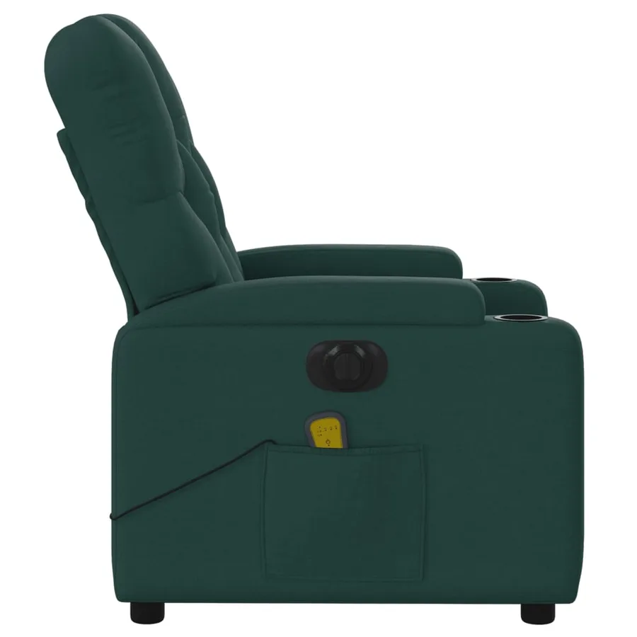 Fauteuil de massage inclinable électrique Vert foncé Tissu - 10