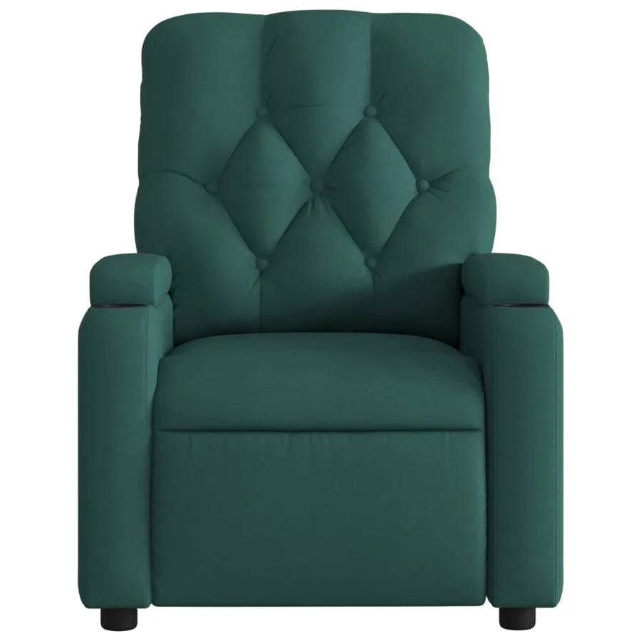 Fauteuil de massage inclinable électrique Vert foncé Tissu - 9