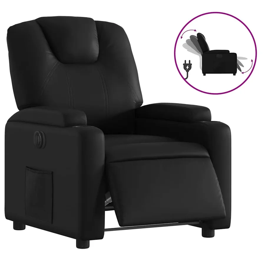 Fauteuil inclinable électrique Noir Similicuir - 2