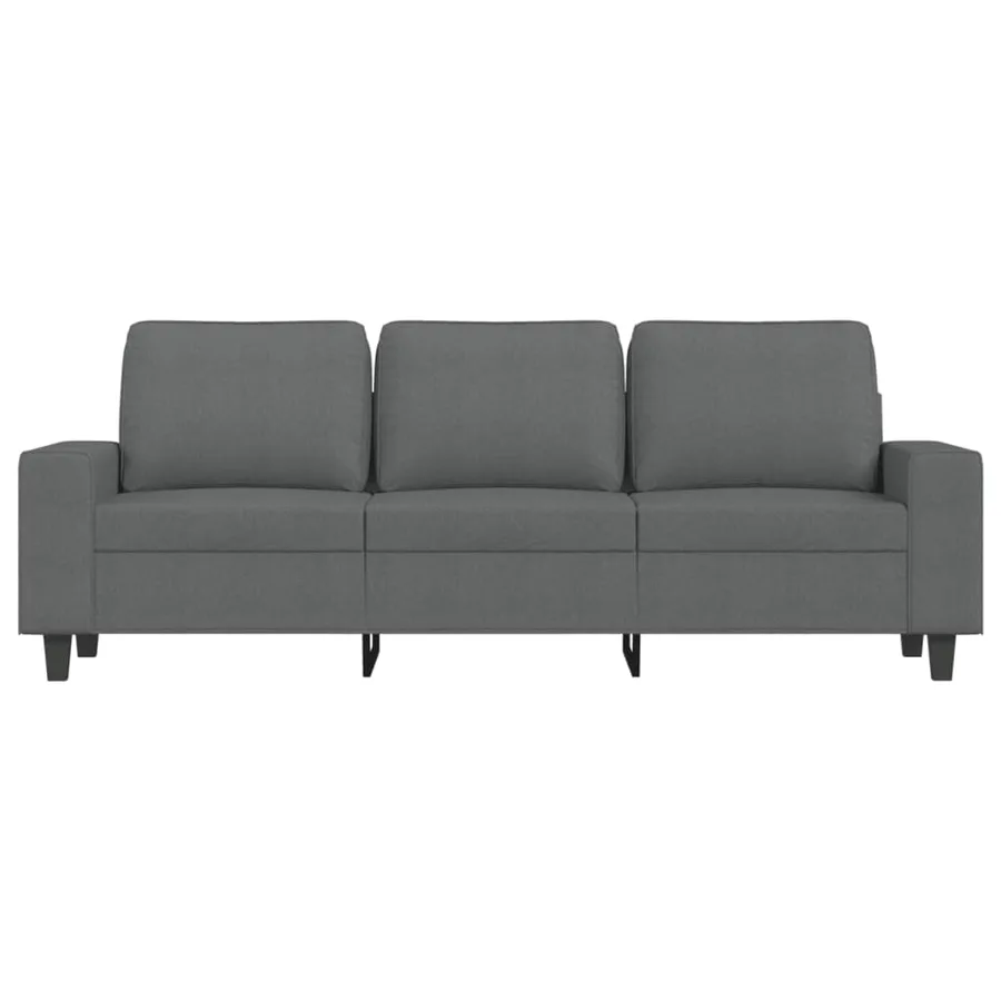 Canapé à 3 places avec repose-pieds Gris foncé 180 cm Tissu - 4