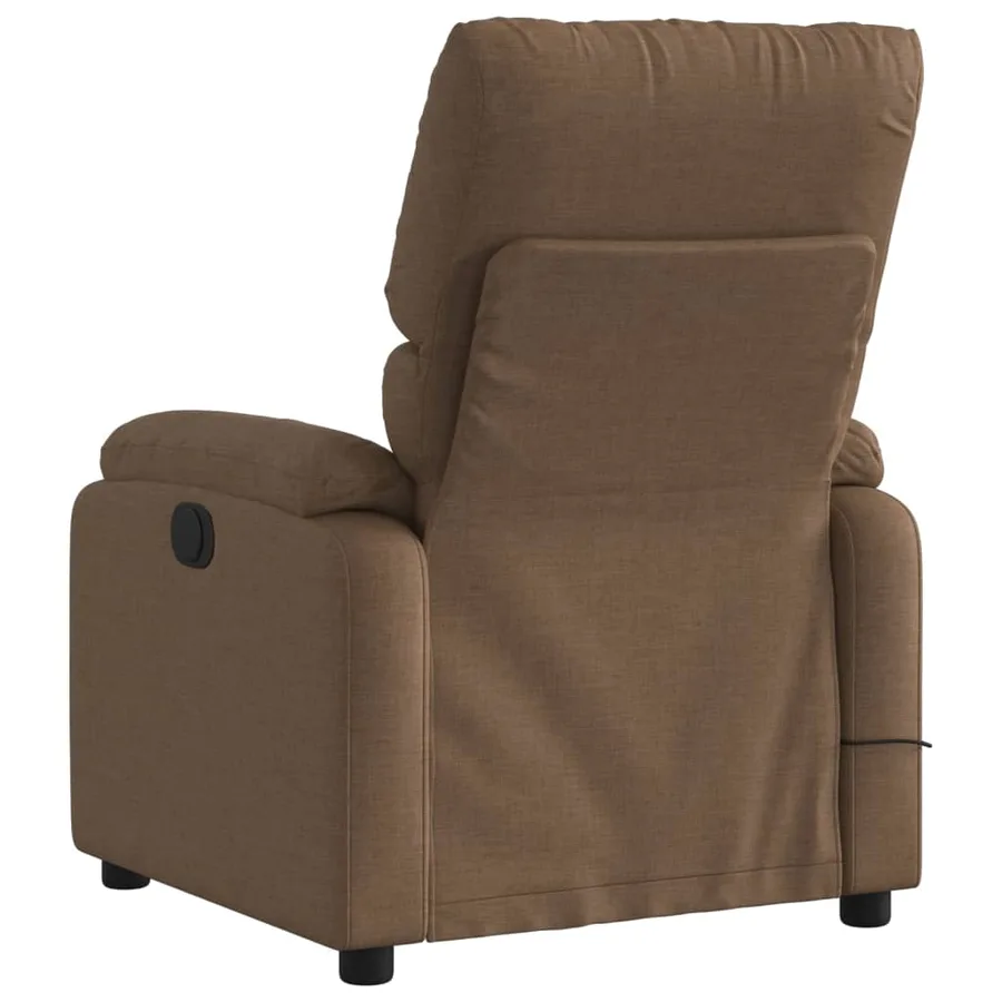 Fauteuil inclinable de massage électrique marron tissu - 5