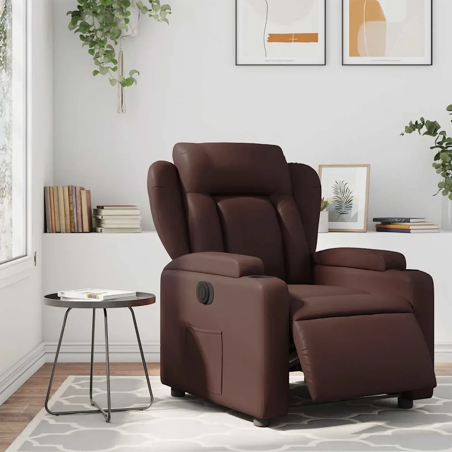 Fauteuil inclinable électrique Marron Similicuir - 15