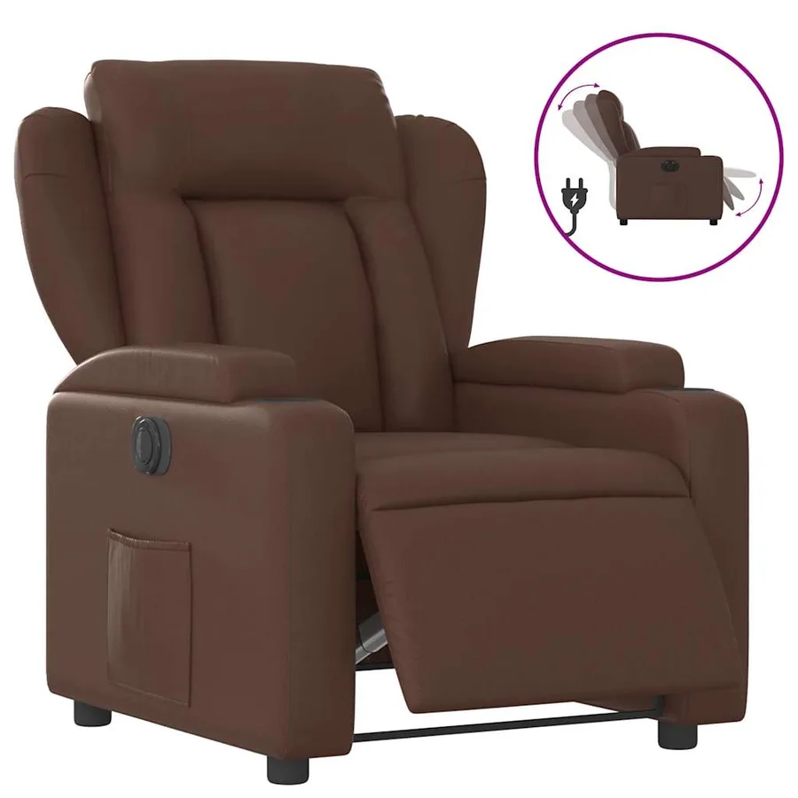 Fauteuil inclinable électrique Marron Similicuir - 2