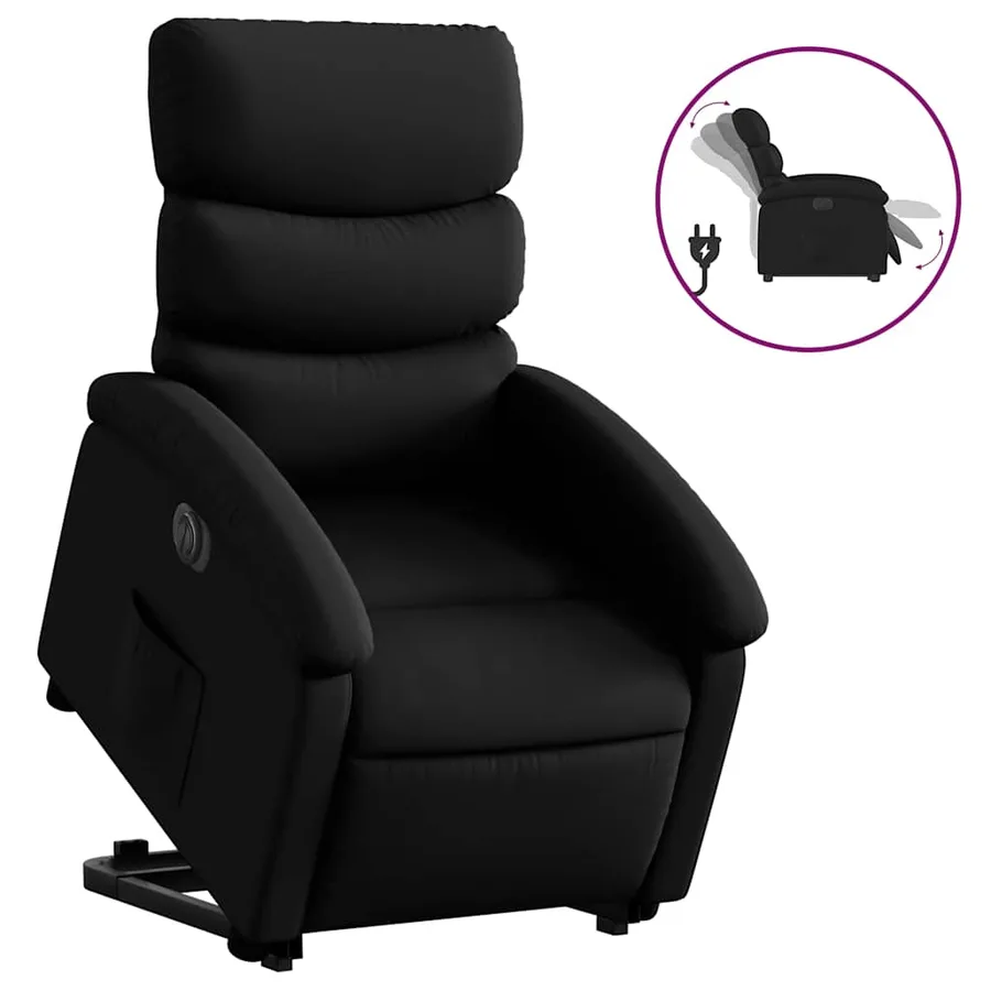 Fauteuil inclinable électrique noir similicuir - 2