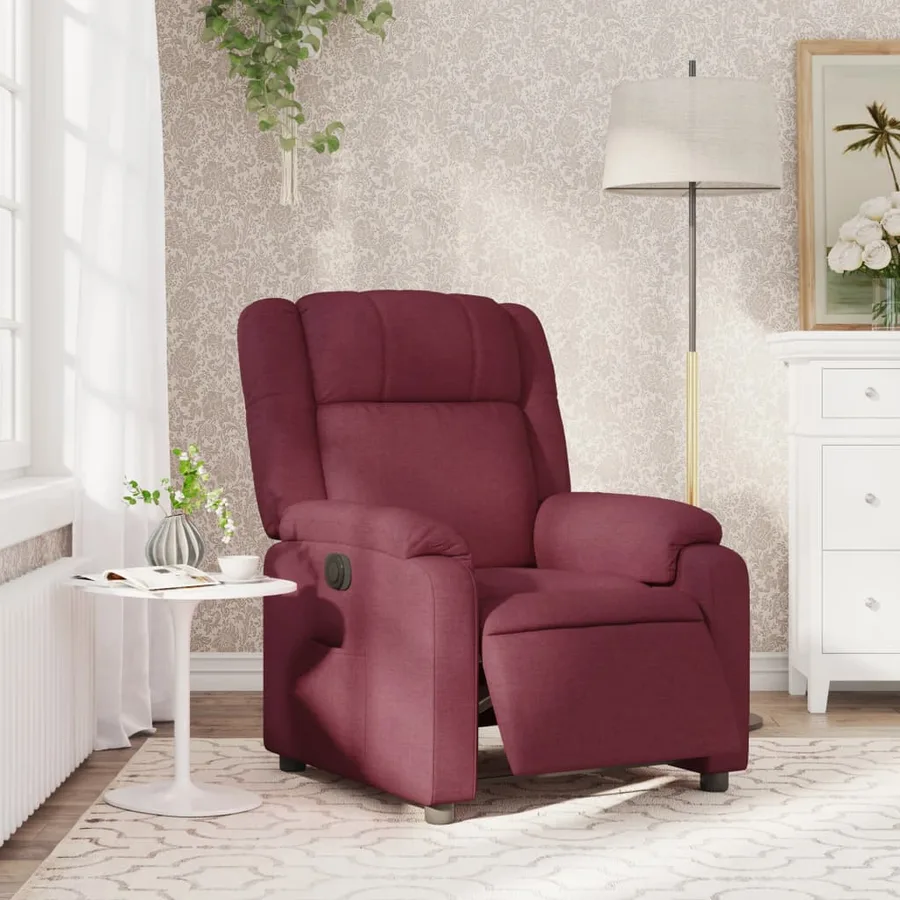 Fauteuil inclinable électrique Rouge bordeaux Tissu - 16