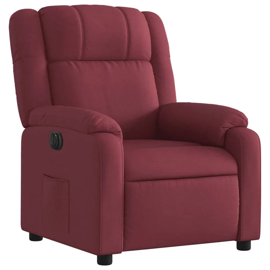 Fauteuil inclinable électrique Rouge bordeaux Tissu - 4