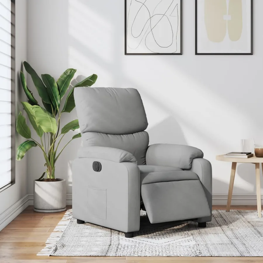 Fauteuil inclinable électrique Gris clair Tissu - 16