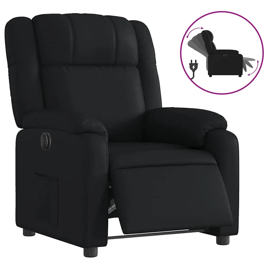 Fauteuil inclinable électrique Noir Similicuir - 2
