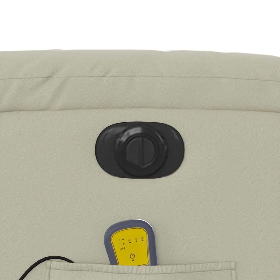 Fauteuil de massage inclinable électrique crème similicuir - 12