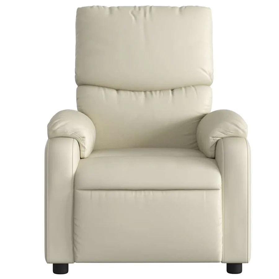 Fauteuil de massage inclinable électrique crème similicuir - 9