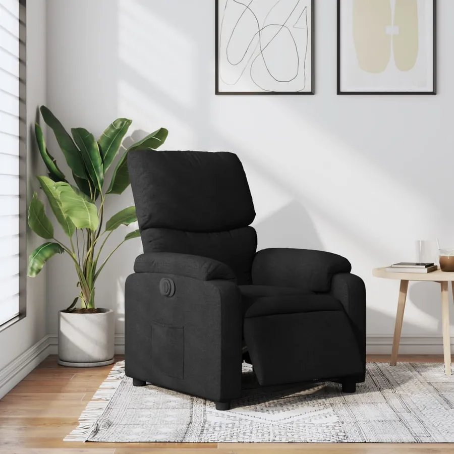 Fauteuil inclinable électrique Noir Tissu - 16