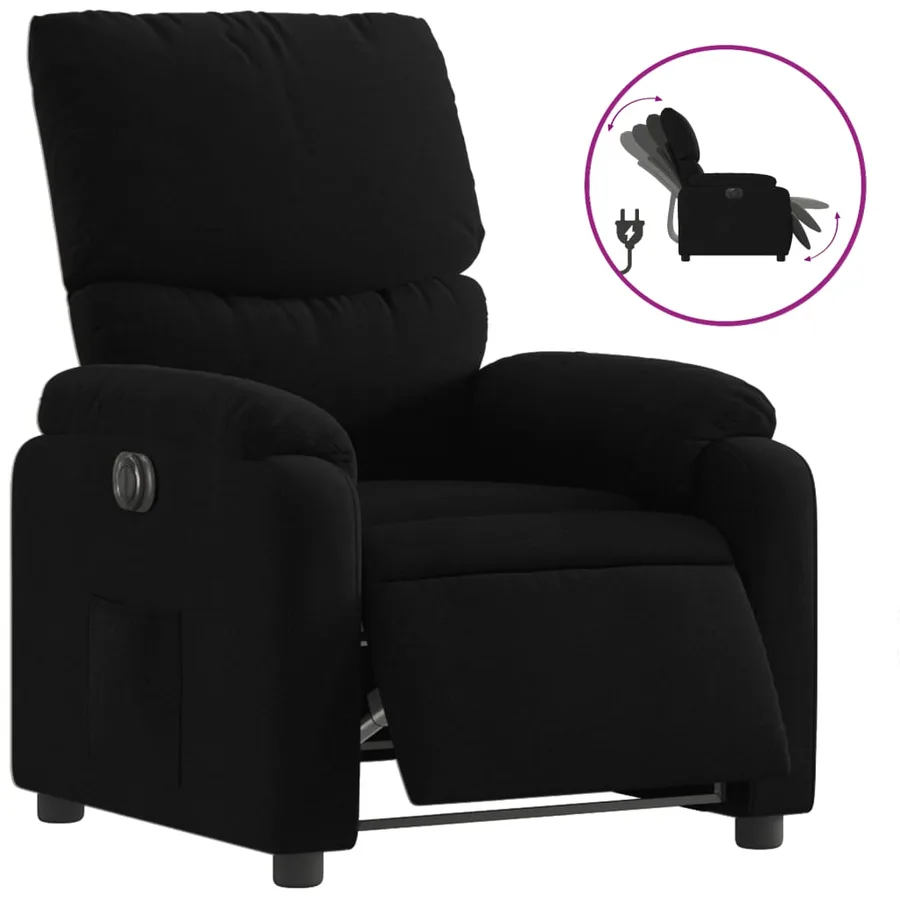 Fauteuil inclinable électrique Noir Tissu - 2