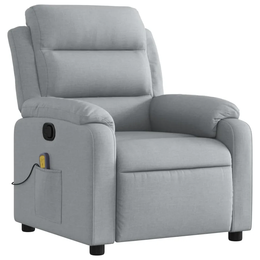Fauteuil de massage inclinable gris clair tissu - 3